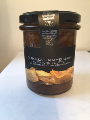 Caramalised Onions in Sherry vinegar with Extra Virgin Olive Oil