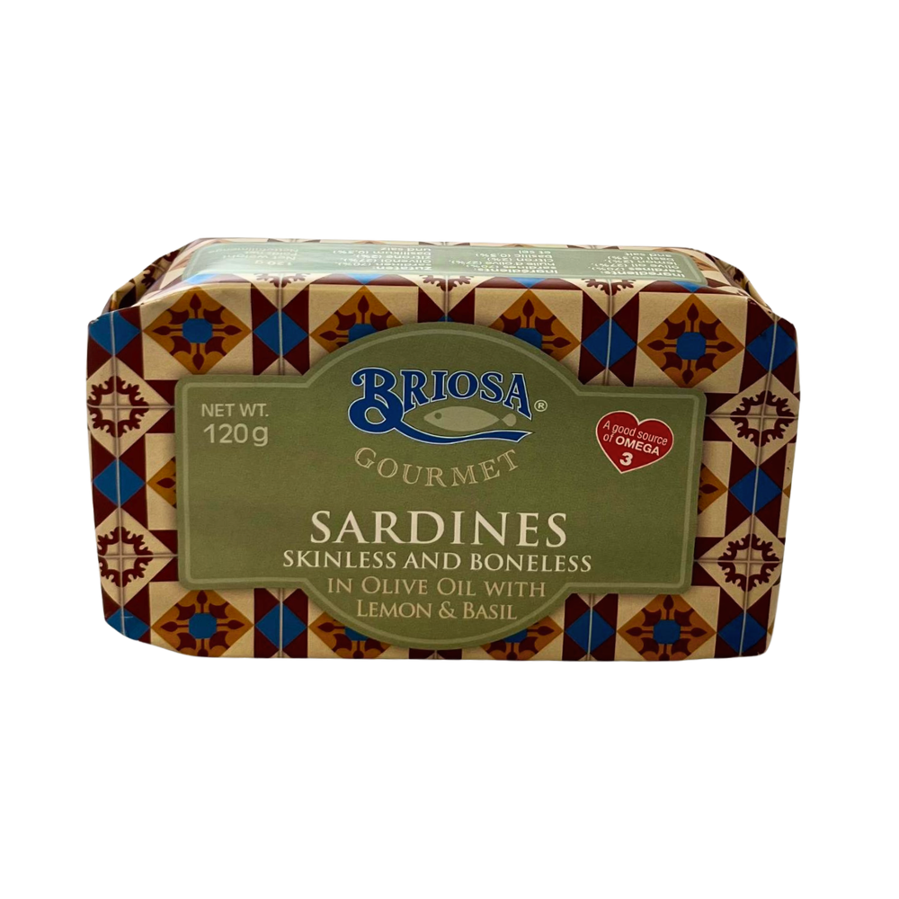 Briosa Gourmet Skinless/Boneless Sardines In Olive Oil With Lemon And Basil