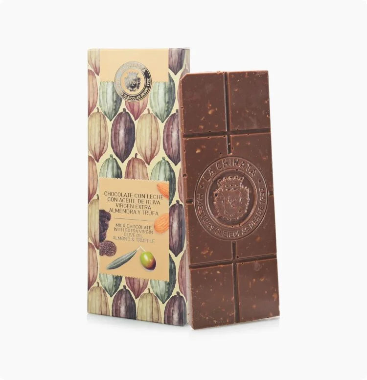 Milk Chocolate with Extra Virgin Olive Oil, Almond and Truffle