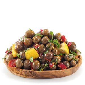 Arbequina Olives dressed with Chilli, Lemon & Mint