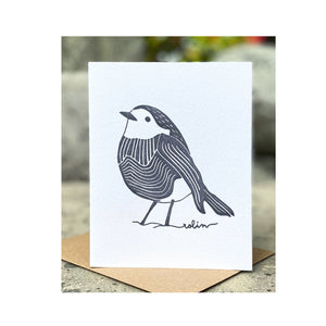 Handmade robin card